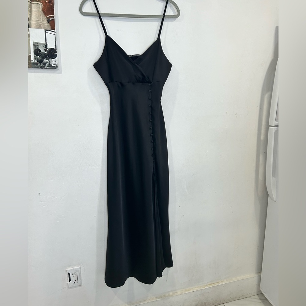 ZARA Silk Long Dress With Slit